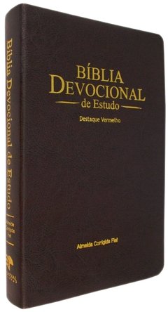 Bíblia devocional de estudo - capa luxo café