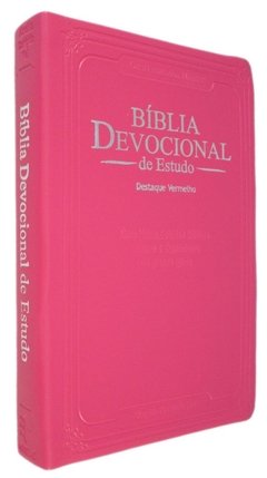 Bíblia devocional de estudo - capa luxo pink relevo
