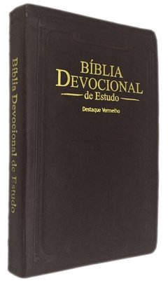 Bíblia devocional de estudo - capa luxo café relevo