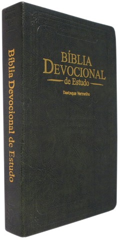 Biblia devocional de estudo - capa luxo verde relevo