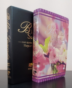 Bíblia do casal letra gigante com harpa luxo preta + primavera - comprar online