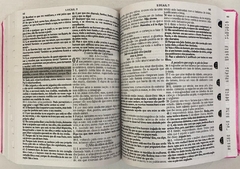 Bíblia sagrada letra jumbo com harpa edição de promessas - capa luxo romantic vermelha na internet