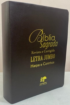 Bíblia sagrada letra jumbo com harpa edição de promessas - capa luxo marrom café - comprar online