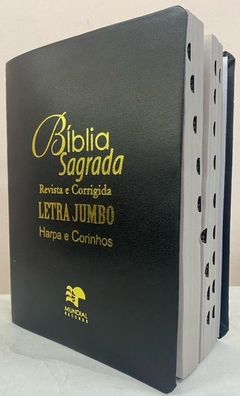 Bíblia sagrada letra jumbo com harpa edição de promessas - capa luxo preta