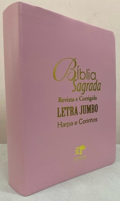 Bíblia sagrada letra jumbo com harpa edição de promessas - capa luxo rosa lisa - comprar online