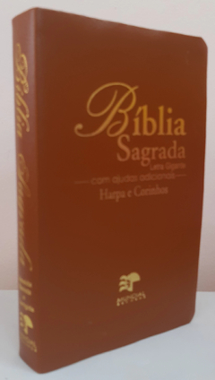 Bíblia sagrada com ajudas adicionais e harpa letra gigante - capa luxo caramelo - comprar online