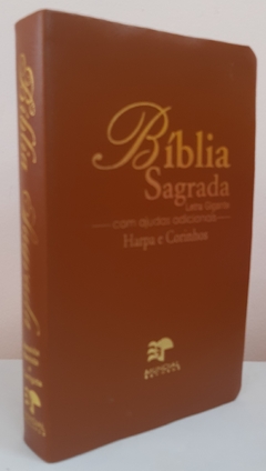 Bíblia letra gigante com harpa - capa luxo caramelo - comprar online