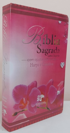 Bíblia letra gigante com harpa - capa luxo floral orquídea - comprar online
