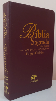 Bíblia sagrada com ajudas adicionais e harpa letra gigante - capa luxo vinho - comprar online