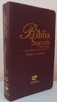 Bíblia letra gigante com harpa - capa luxo vinho - comprar online