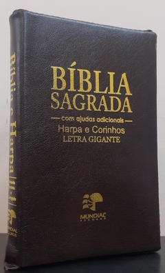 Bíblia sagrada com ajudas adicionais e harpa letra gigante - capa com ziper café - comprar online