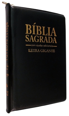 Bíblia evangélica letra gigante - capa com zíper preta - comprar online