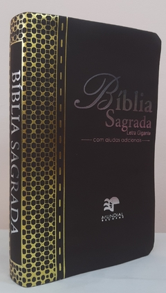 Biblia Letra Gigante Com Harpa - Capa Luxo Elegance Marrom - comprar online