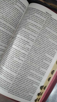 Bíblia sagrada letra gigante capa com zíper pink lisa - Mundial Records Editora