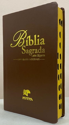 Bíblia sagrada com ajudas adicionais letra gigante - capa luxo caramelo - comprar online