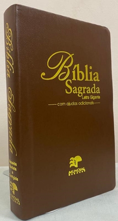 Bíblia sagrada com ajudas adicionais letra gigante - capa luxo caramelo na internet