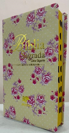 Bíblia sagrada com ajudas adicionais letra gigante - capa luxo floral amarela - comprar online