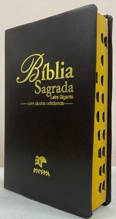 Bíblia sagrada com ajudas adicionais letra gigante - capa luxo marrom lisa - comprar online