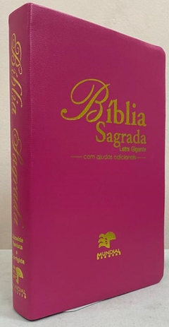 Bíblia sagrada com ajudas adicionais letra gigante - capa luxo pink lisa na internet