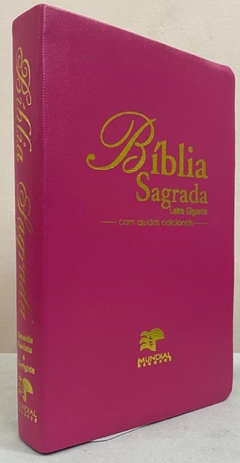 Bíblia letra gigante - capa luxo pink lisa na internet