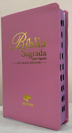 Bíblia sagrada com ajudas adicionais letra gigante - capa luxo rosa lisa - comprar online