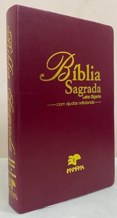 Bíblia sagrada com ajudas adicionais letra gigante - capa luxo vinho na internet