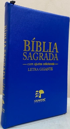 Bíblia sagrada com ajudas adicionais letra gigante - capa com zíper azul royal - comprar online