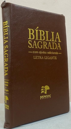 Bíblia sagrada letra gigante capa com zíper marrom chocolate - comprar online
