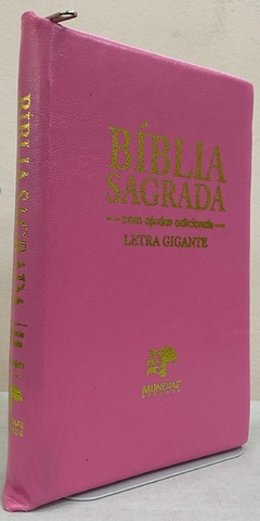 Bíblia sagrada com ajudas adicionais letra gigante - capa com ziper rosa lisa - comprar online