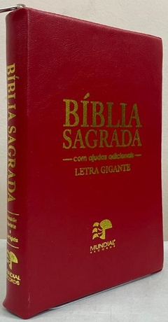 Bíblia sagrada letra gigante - capa com zíper vermelha - comprar online