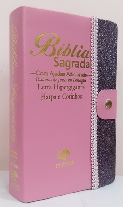 Bíblia Letra Hipergigante Com Harpa + Caneta - Capa Rosa Lisa - comprar online