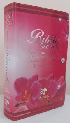 Bíblia letra hipergigante com harpa - capa luxo floral orquidea - comprar online