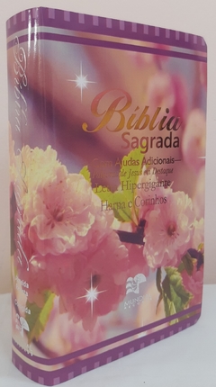 Bíblia sagrada com ajudas adicionais e harpa letra hipergigante - capa luxo floral primavera - comprar online