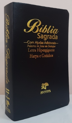 Bíblia letra hipergigante com harpa - capa luxo preta - comprar online