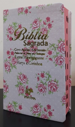 Bíblia letra hipergigante com harpa - capa luxo romantic rosa - comprar online