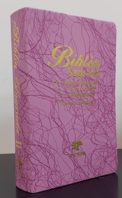 Bíblia sagrada com ajudas adicionais e harpa letra hipergigante capa luxo rosa raiz - comprar online