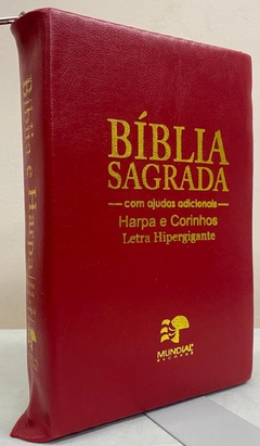 Bíblia letra hipergigante com harpa - capa com ziper vermelha - comprar online