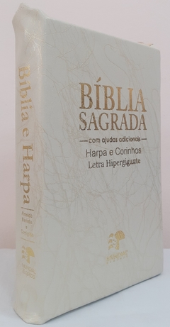 Bíblia letra hipergigante com harpa - capa com zíper bege raiz - comprar online