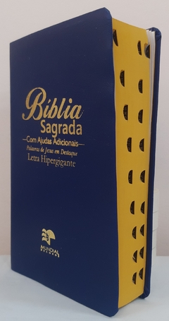 Bíblia sagrada letra hipergigante - capa luxo azul escuro - comprar online