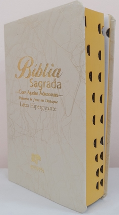 Bíblia sagrada letra hipergigante - capa luxo marfim raiz