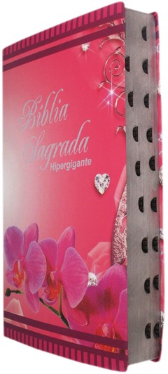 Bíblia letra hipergigante - capa luxo floral orquidea