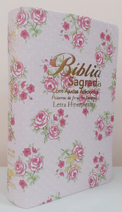 Bíblia sagrada com ajudas adicionais letra hipergigante - capa luxo romantic rosa - comprar online
