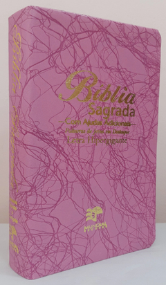 Bíblia sagrada com ajudas adicionais letra hipergigante - capa luxo rosa raiz - comprar online