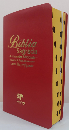 Bíblia sagrada com ajudas adicionais letra hipergigante - capa luxo vermelha - comprar online