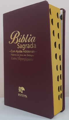 Bíblia letra hipergigante - capa luxo vinho - comprar online
