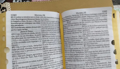 Bíblia sagrada com ajudas adicionais letra hipergigante - capa luxo roxa croco - Mundial Records Editora