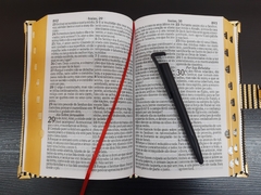 Bíblia Letra Hipergigante Com Harpa E Pedras Preta E Dourado - loja online
