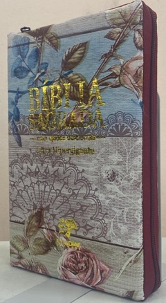 Bíblia letra hipergigante - capa com zíper Azaleia