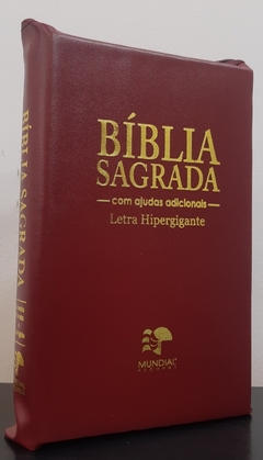 Bíblia sagrada com ajudas adicionais letra hipergigante - capa com zíper vinho - comprar online