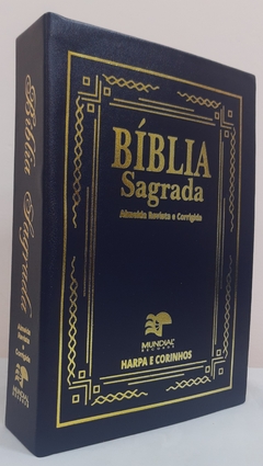 Bíblia letra jumbo com harpa - capa dura azul - comprar online